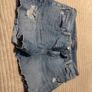 Maurices Light Blue Distressed Denim Shorts